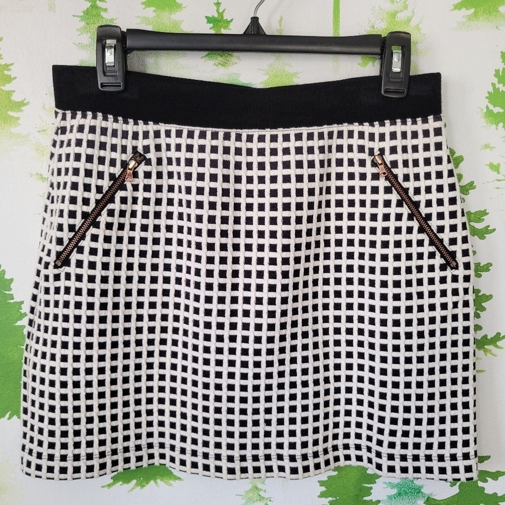 Lou & Grey Balck/White Checkered Mini Skirt.